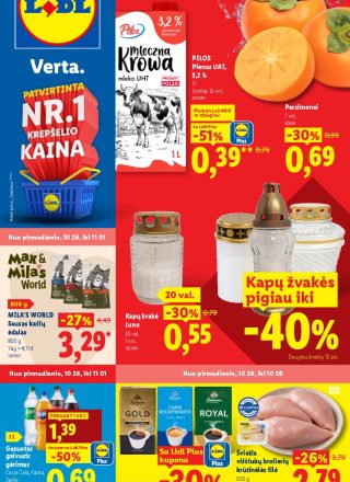 LIDL Maisto prekių pasiūlymai 2026.10.26 - 2026.11.01