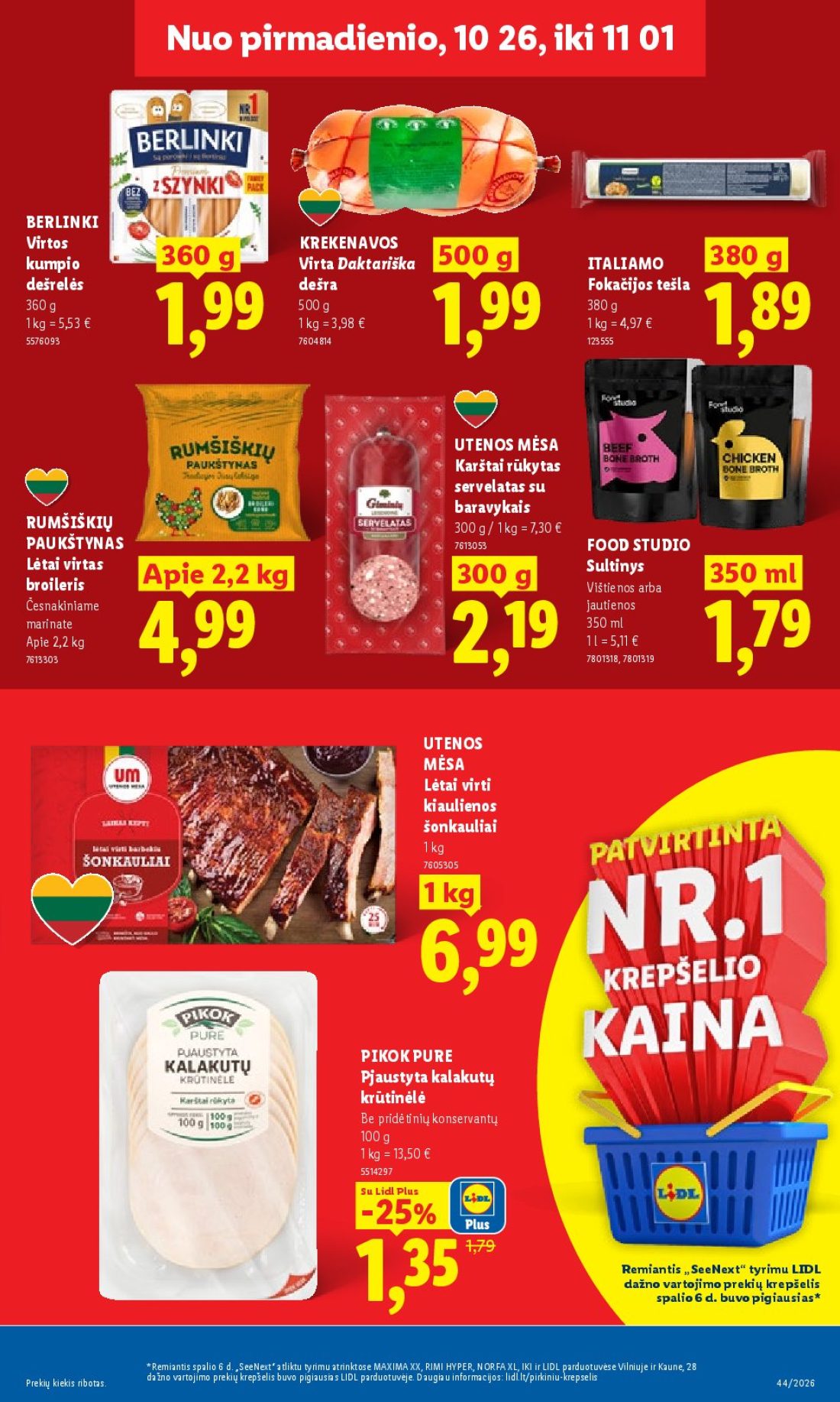 LIDL Maisto prekių pasiūlymai, 13 psl.: NNNuo pirmadienio,pirmadienio,pirmadienio xx,26,26 BERLINKI Virtos KREKENAVOS kumpio Virta Daktariška…