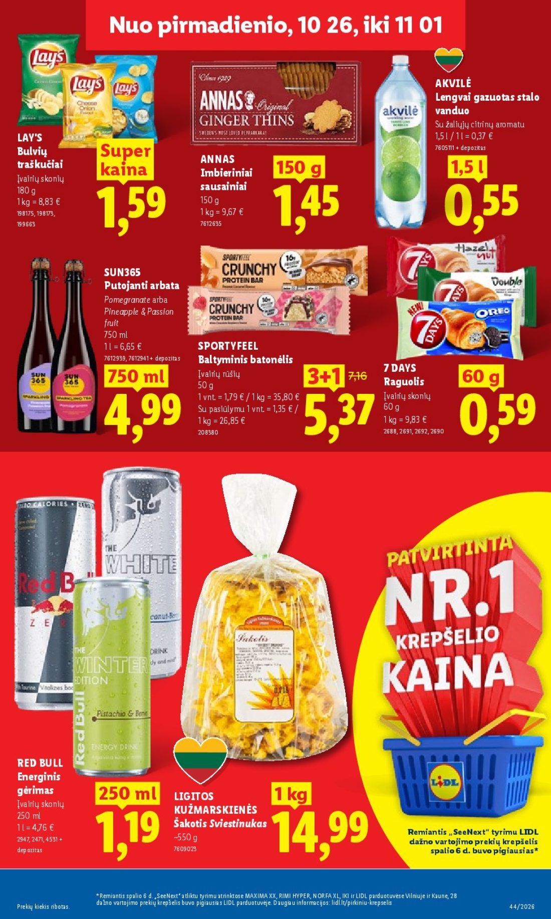 LIDL Maisto prekių pasiūlymai, 15 psl.: NNuo pirmadienio,pirmadienio xx,26 AKVILĖ Lengvai gazuotas stalo vanduo žaliųjų citrinų aromatu LAY'S…