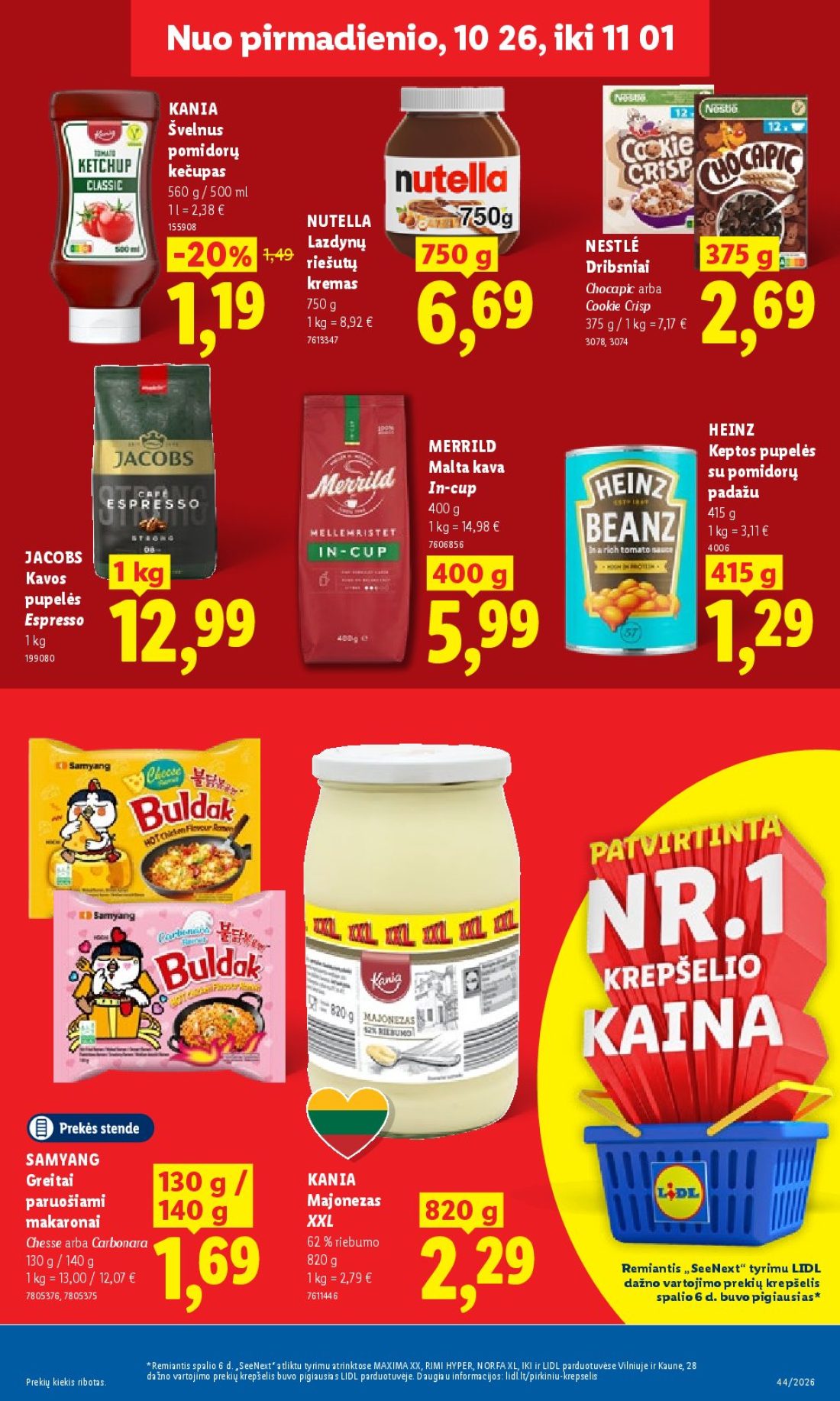 LIDL Maisto prekių pasiūlymai, 17 psl.: NNNuo pirmadienio,pirmadienio,pirmadienio xx,26,26 KANIA Švelnus pomidorų kečupas NUTELLA Lazdynų NESTLÉ…