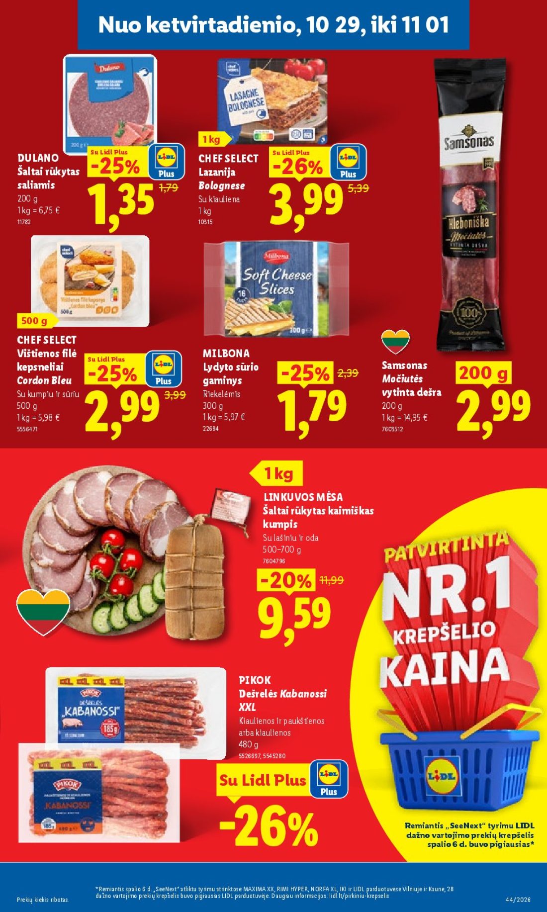 LIDL Maisto prekių pasiūlymai, 37 psl.: NNNuo eljapäekpirmadienio,etvirtadienio,vast kuni xx,29 xx01 Lidl Plus DULANO CHEF SELECT Šaltai rūkytas…